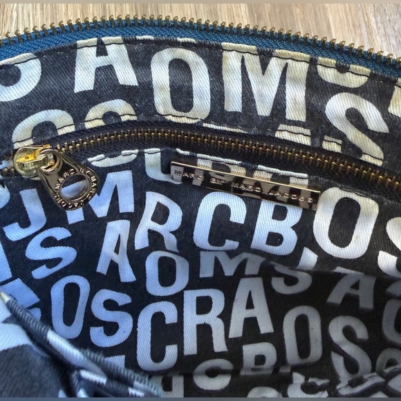 Marc by Marc Jacobs Blue Embossed Leather Shoulder Bag - Picture 5 of 8